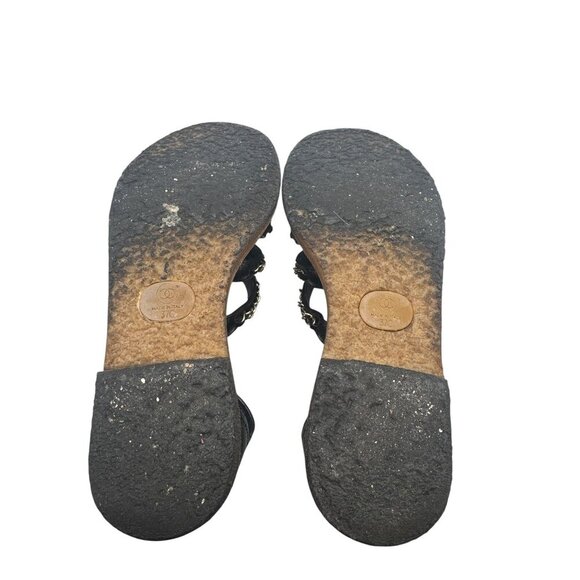 Chanel Sandals SS2016 Karl Lagerfeld  Black Chain Strap EU 37C - Picture 9 of 9